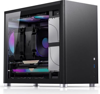 Jonsbo D30 Gaming Mini Tower Computer Case with Window Panel and RGB Lighting Black