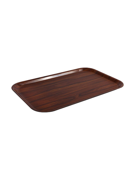 Ready Plastic Rectangular Serving Tray Non-slip in Brown Color 75x48cm HOR750480MD-NS 1pcs