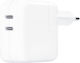 Apple Ladegerät ohne Kabel mit 2 USB-C Anschlüsse 35W Weißs (Power Adapter)