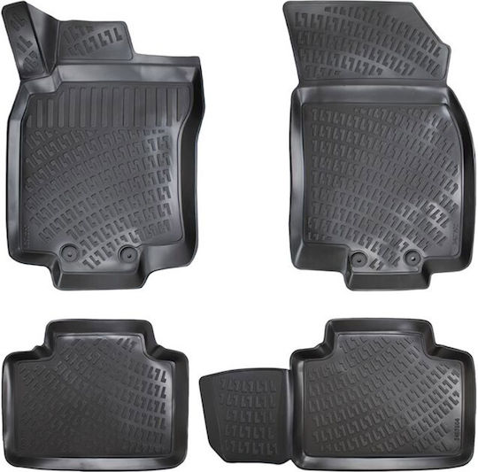 Rizline Set of Front and Rear Mats 4pcs Tray Type for Nissan X-Trail 2013-2021 Black