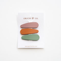 Grech & Co Kids Hair Clips Set with Fern Spice and Burlwood 3 Pieces