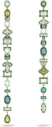 Swarovski Women's Gold Plated Pendants Earrings for Ears Gema Drop Asymmetrical Long with Stone