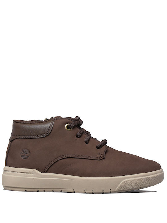 Seneca Bay Chukka Leather Kids Boots with Laces Brown