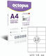 Octopus 1200 Self-Adhesive Rectangular A4 Labels 105x48mm