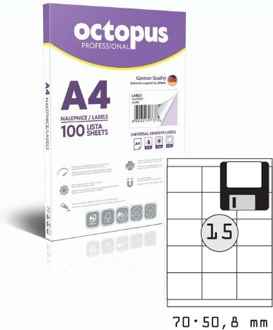 1500 Etichete autoadezive A4 Dreptunghiulare 70x50.8mm