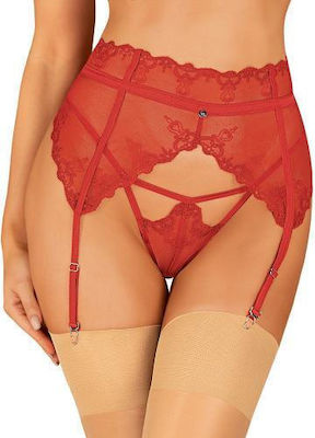 Obsessive Lonesia Lace Suspender Belt Red
