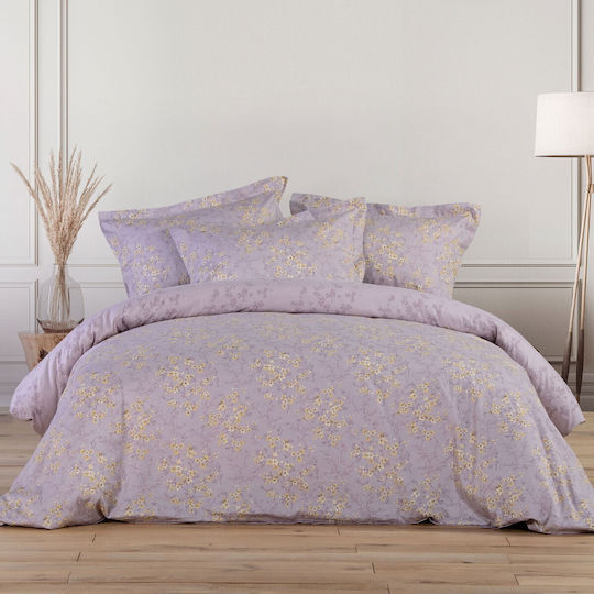 Nef-Nef Homeware Комплект Плик за Завивка Памучен Кинг Сайз с 2 Калъфки 240x230 Floriel Розов
