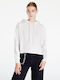 Essentials Cropped Γυναικείο Φούτερ με Κουκούλα Μπεζ