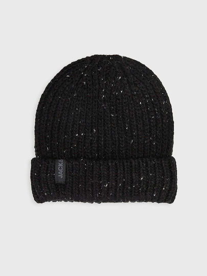 Beanie Beanie with Rib Knit in Black color