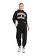 Cropped Women's Sweatshirt Hooded Black