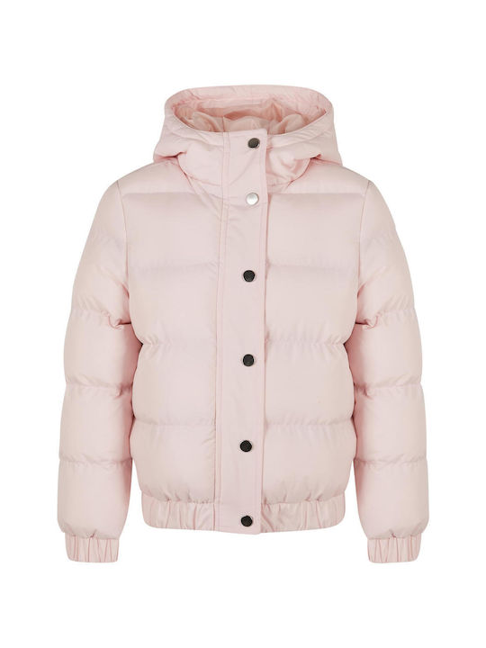 Urban Classics Kids Quilted Jacket short Hooded Pink