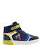 Παιδικά Sneakers High με Σκρατς & Φωτάκια Μπλε
