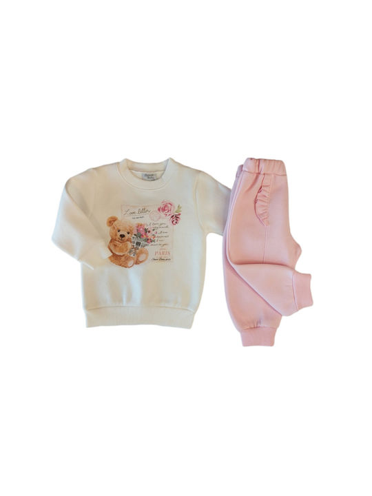 Sweet Baby Kids Sweatpants Set White 2pcs