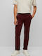 Schino Slim Trousers Chino Elastic in Slim Fit Burgundy