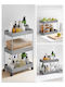 Songmics Kitchen Trolley Plastic 3 Tiers Grey 40x22x60cm