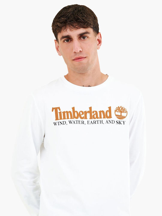 Timberland Ανδρική Μπλούζα Μακρυμάνικη Λευκή