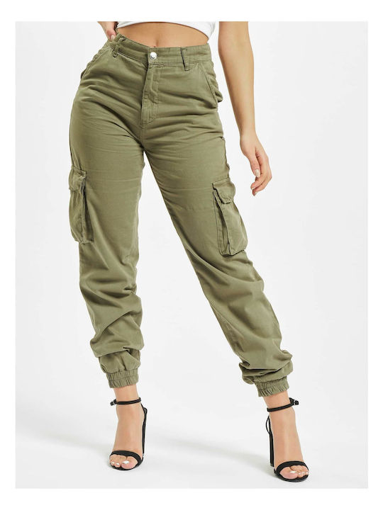 Def Damen Stoff Cargo Hose Khaki