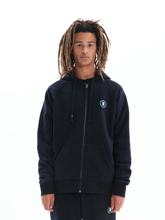 Basehit Ζακέτα με Κουκούλα Navy Μπλε