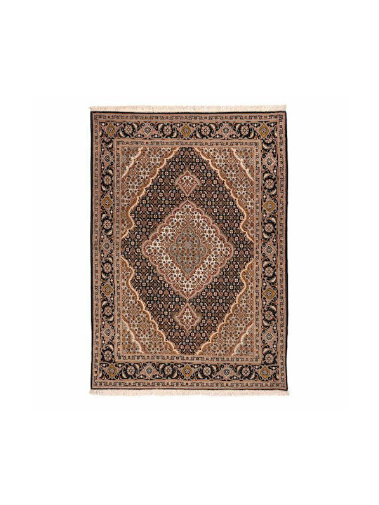 Viokarpet Tabriz Lucrat manual Covor Rectangular Mătase cu franjuri Maro