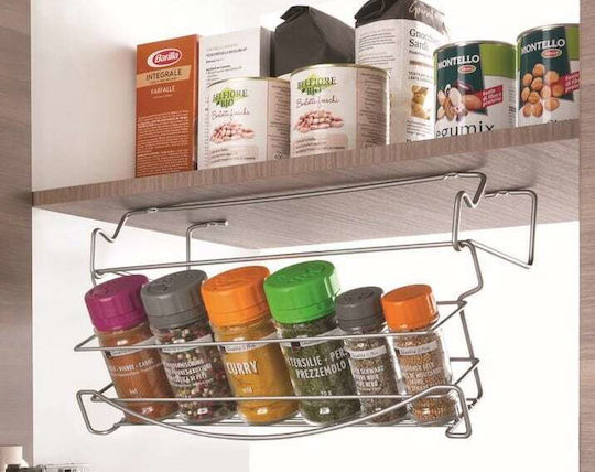 Metaltex Metallic Wall Mounted Spice Rack Organizer Silver