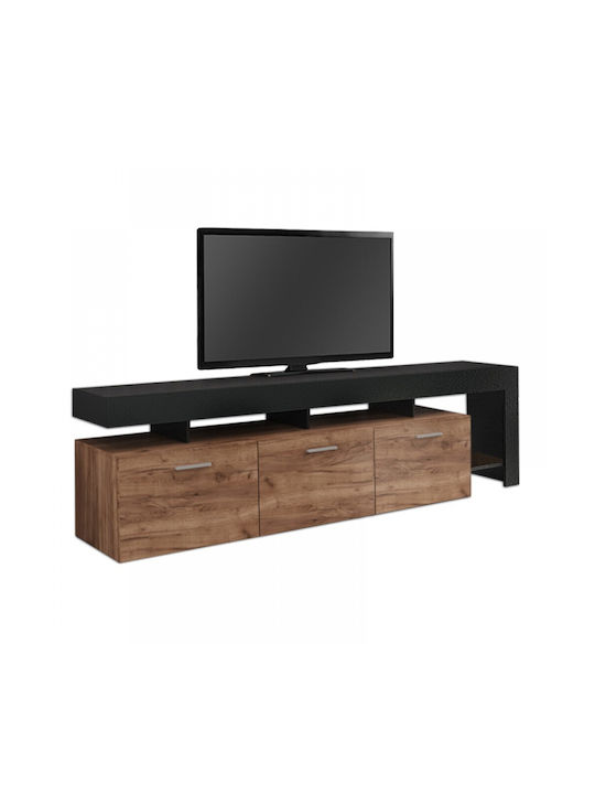 TV Stand Black - Light Walnut L220xW40xH52cm