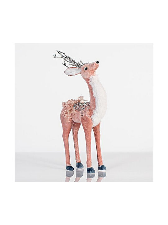 Eurolamp Christmas Fabric Figure Deer Pink Height 29cm