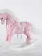 Eurolamp Weihnachtliche Stoff Figur Pferd Rosa Höhe 38cm