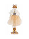 Eurolamp Weihnachtliche Stoff Figur Balletttänzerin Gray Höhe 43cm