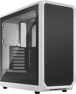 Fractal Design Focus 2 Midi Tower Computer Case with Window Panel White TG