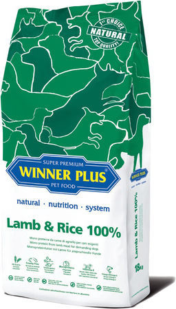 Winner Plus Lamb & Rice 100% 18kg Ξηρά Τροφή χωρίς Γλουτένη για Ενήλικους Σκύλους με Αρνί και Ρύζι