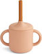 Liewood Cameron Toddler Silicone Cup with Handles and Straw 140ml for 12m+ Beige LW150031189