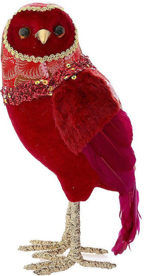 Iliadis Weihnachtliche Stoff Figur Eule Rot Höhe 25cm