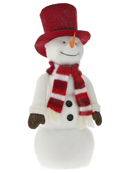 Iliadis Weihnachtliche Figur SNowman Weiß Höhe 90cm mit roter Kappe