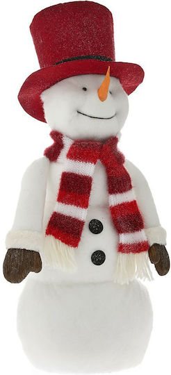 Iliadis Weihnachtliche Figur SNowman Weiß Höhe 90cm mit roter Kappe