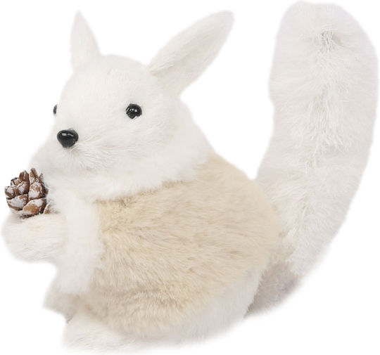 XMASfest Weihnachtliche Stoff Figur Eichhörnchen Weiß Höhe 15cm