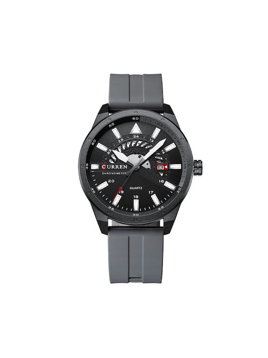 Curren Watch Battery with Gray Rubber Strap