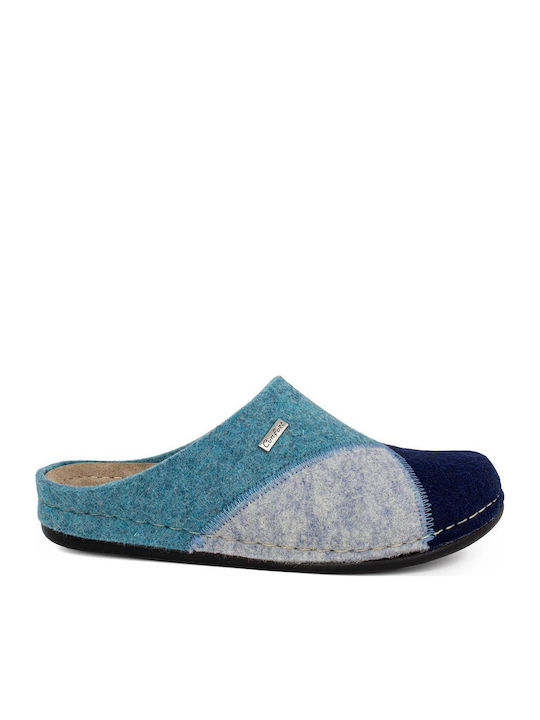 Anatomical Leather Women's Slippers Blue