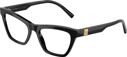 Dolce & Gabbana Women's Acetate Butterfly Black Prescription Eyeglass Frames DG3359 501