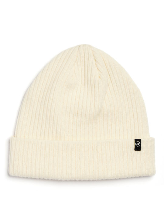 Beanie Männer Beanie mit Rippstrick in Weiß Farbe