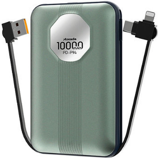 Proda PD-P94 Външна Батерия 10000mAh 22.5W с USB-C Изходен Порт Бързо Зареждане Зелен