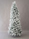 Jersey Snowy Christmas Slim Green Tree with Metallic Base and Built in Branches H210cm