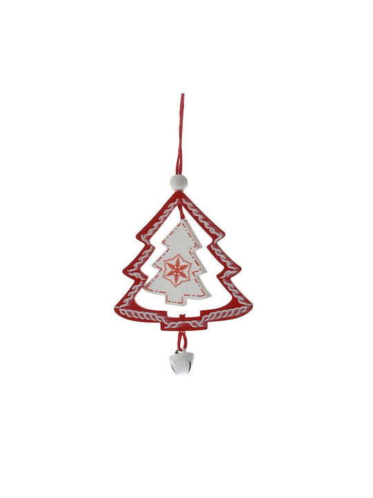 Iliadis Christmas Wooden Tree Ornament Red 6x9cm