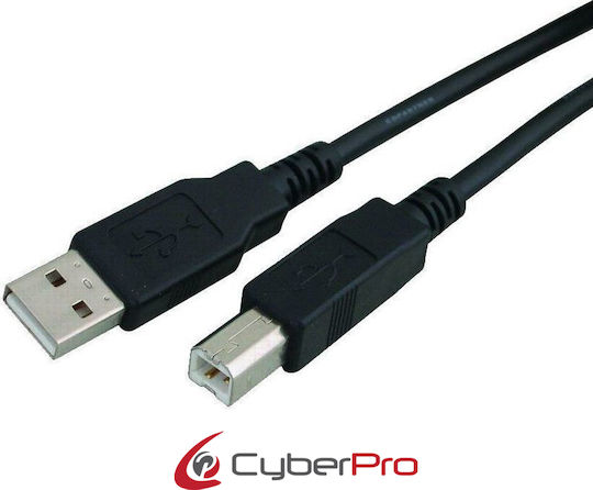 CyberPro USB 2.0 Cablu USB-A - USB-B Negru 1.8m CP-USBAB018