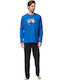 Minerva Elephants Forget Men's Winter Pajamas Set Blue