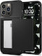 Spigen Slim Armor CS Back Cover Plastic / Silicone with Card Holder Black iPhone 14 Pro