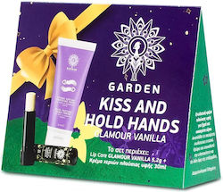 Garden Kiss & Hold Hands Glamour Vanilla Skin Care Set for Moisturizing with Lip Balm & Hand Cream