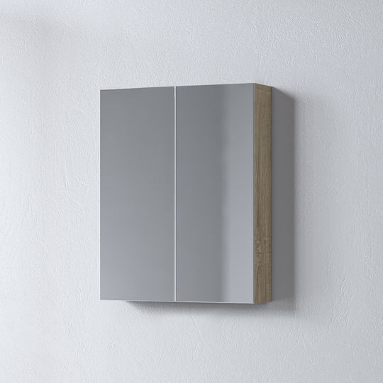 Martin Siena 55 Oglindă de Baie Dreptunghiulară cu Dulap 52x65cm Sonoma