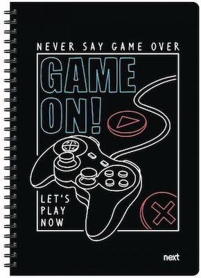 Next Spiral Notebooks Ruled A4 105 Sheets 3 Subjects Trends Game Black 3pcs