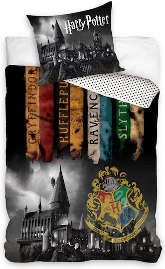 Carbotex Harry Potter Set Kids Duvet Cover Single with Pillowcase Black 140x200cm