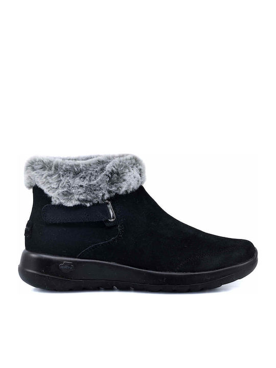 On The Go Wildleder Damen Chelsea Stiefeletten Schwarz